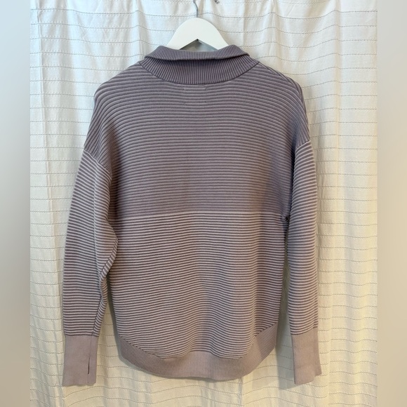 Aerie Offline Ribbed Lavender Quarter Zip Sweatshirt Size Medium - Picture 5 of 6